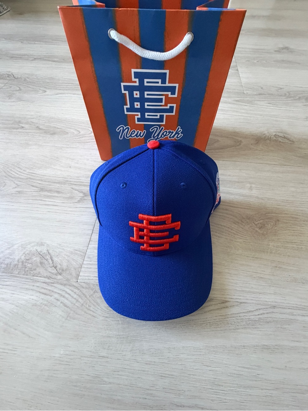 NWT Eric Emanuel New York Blue & Orange Anniversary SnapBack Cap